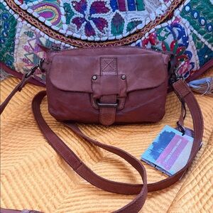 Harbour 2nd Leather Luna Crossbody Belt Bag Cognac Genuine Leather